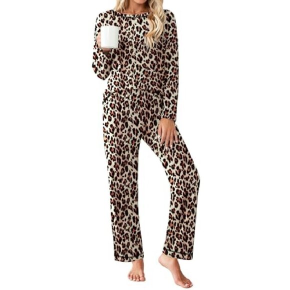 Women's Long Sleeve Pajama Set with Pockets Soft Sleepwear S-XXL - Picture 2 of 8